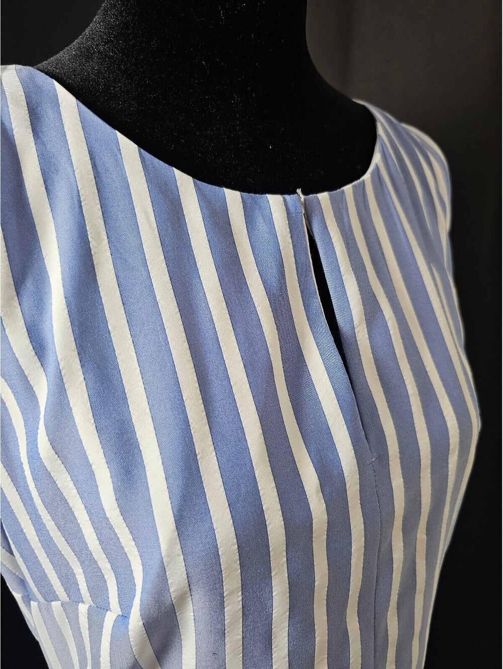 Karl Lagerfeld Dress Blue & White Womens 8 Stripes - Picture 6 of 9